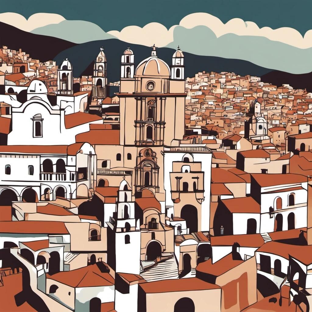 Image with seed 3654525959 generated via Stable Diffusion through @stablehorde@sigmoid.social. Prompt: Taxco Mexico in the style of Rita Angus.