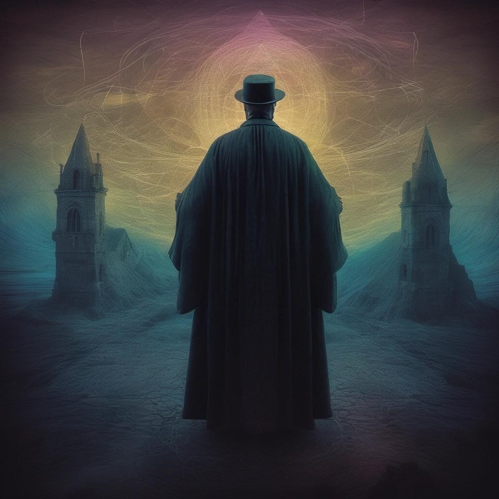 Image with seed 1589643554 generated via Stable Diffusion through @stablehorde@sigmoid.social. Prompt: highly detailed digital painting of Aleister Crowley as a recruitment poster in the style of a line drawing., highly realistic fantasy concept art by Darek Zabrocki and Zdzisław Beksiński, paint strokes, intricate, eerie scenery, dark volumetric lighting, triadic color scheme, very coherent, sharp focus, illustration, film grain, spooky vibe