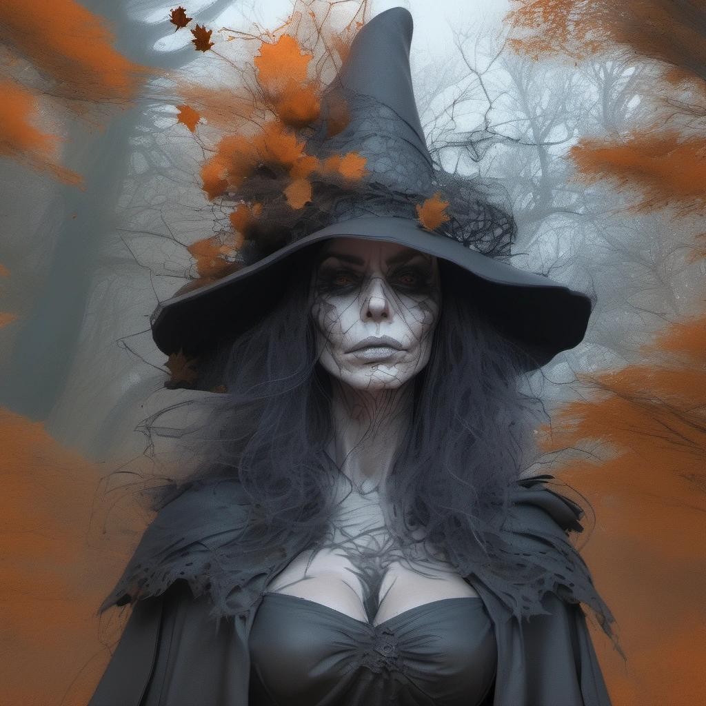 Image with seed 2224787727 generated via Stable Diffusion through @stablehorde@sigmoid.social. Prompt: digital art of yourself drawing yourself, witch world, Halloween theme, scenic Halloween, highly detailed, zbrush, by artist Artgerm, by artist Stephen Hickman, by artist Carne griffiths