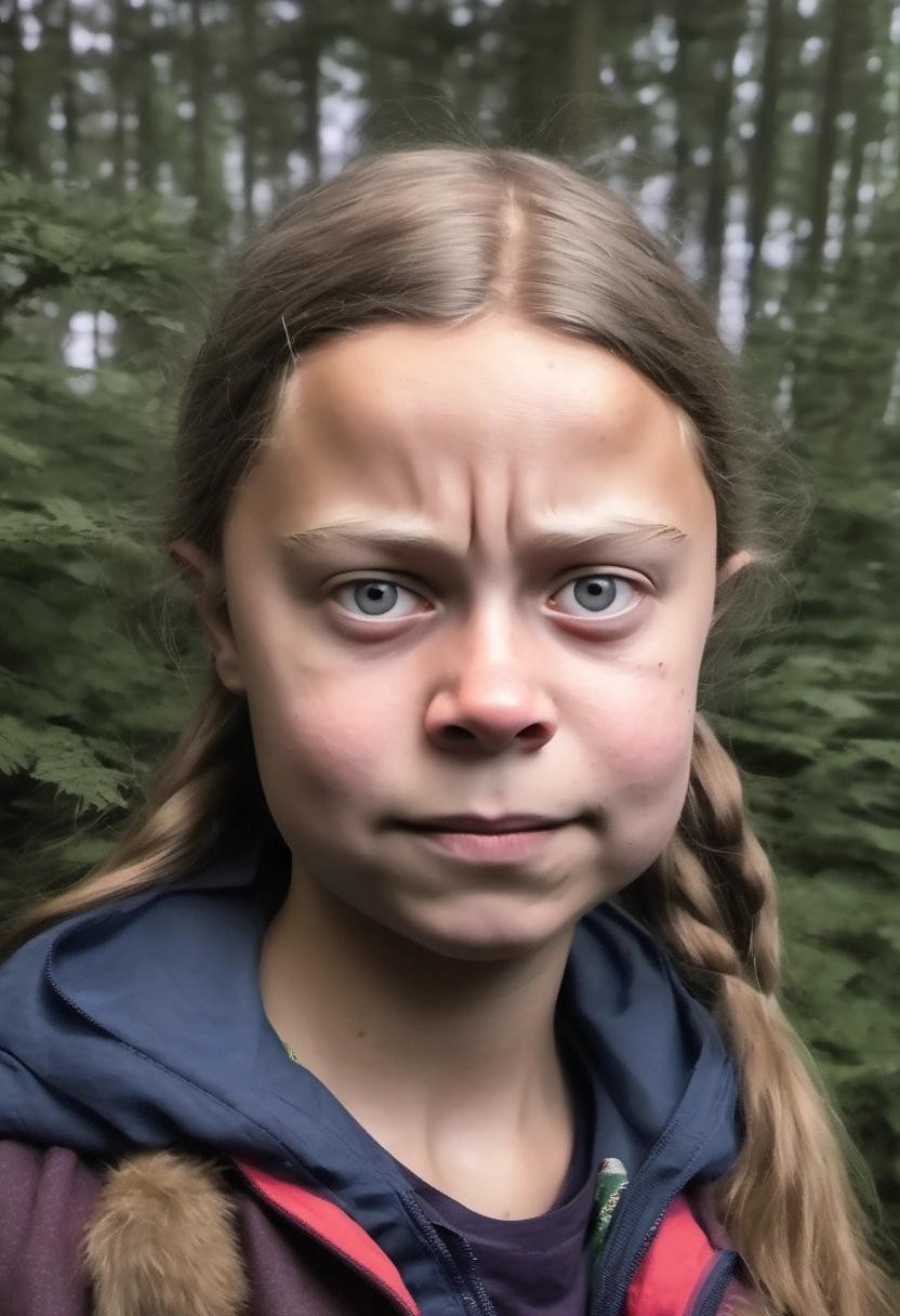 Image with seed 2849857341 generated via Stable Diffusion through @stablehorde@sigmoid.social. Prompt: Greta Thunberg has had enough of this bullshit 