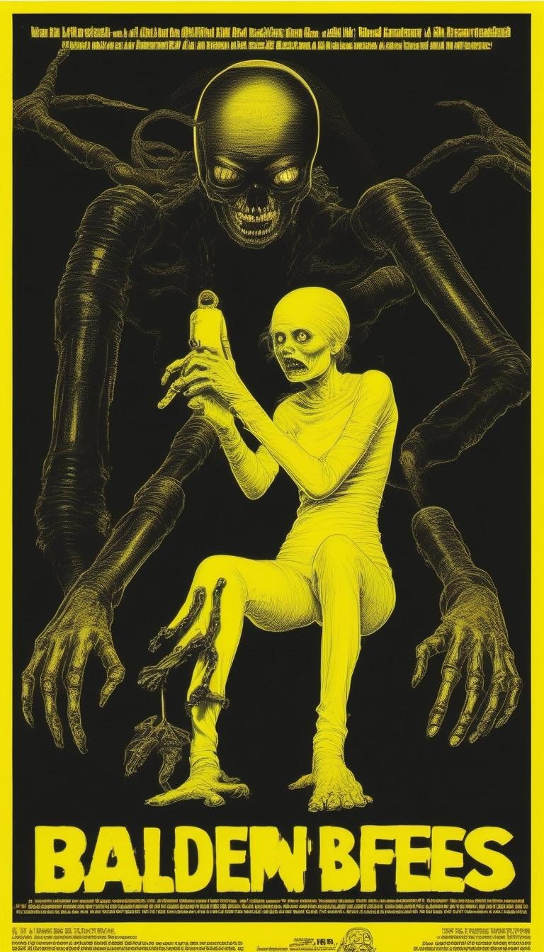 Image with seed 2693167639 generated via Stable Diffusion through @stablehorde@sigmoid.social. Prompt: a xenomorph sharing a joint with Leutnant Ellen Ripley on a 1980s italian horror b-movie poster, directed by bruno mattei, zombies, spooky creepy yellow text#, bad anatomy, bad fingers, bad hands, bad proportions, blurry, clone, cropped, deformed, deformed face, deformed fingers, disfigured, duplicate, extra digits, extra fingers, extra hands, extra limbs, gross proportions, jpeg artifacts, low quality, lowres, missing digits, missing limbs, mutilated, mutilated hands, poorly drawn face, poorly drawn hands, watermark, worst quality