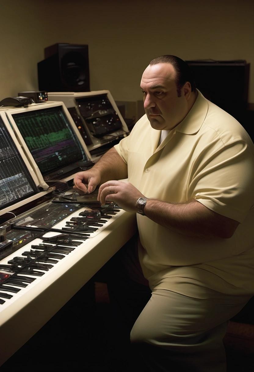 Image with seed 432357438 generated via Stable Diffusion through @stablehorde@sigmoid.social. Prompt: tony soprano getting his chroma subsampled