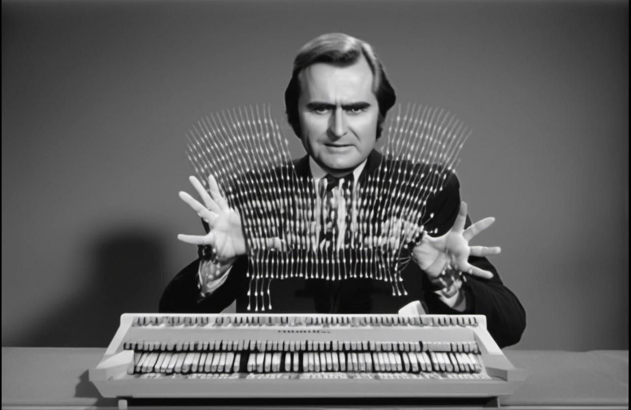 Image with seed 529489961 generated via Stable Diffusion through @stablehorde@sigmoid.social. Prompt: engelbart humperdinck with too many fingers on all of his very normal number of hands