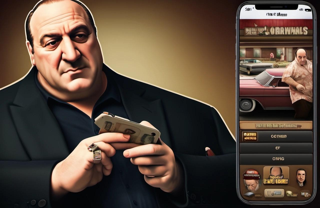 Image with seed 1938989413 generated via Stable Diffusion through @stablehorde@sigmoid.social. Prompt: tony soprano mobile game advertisement