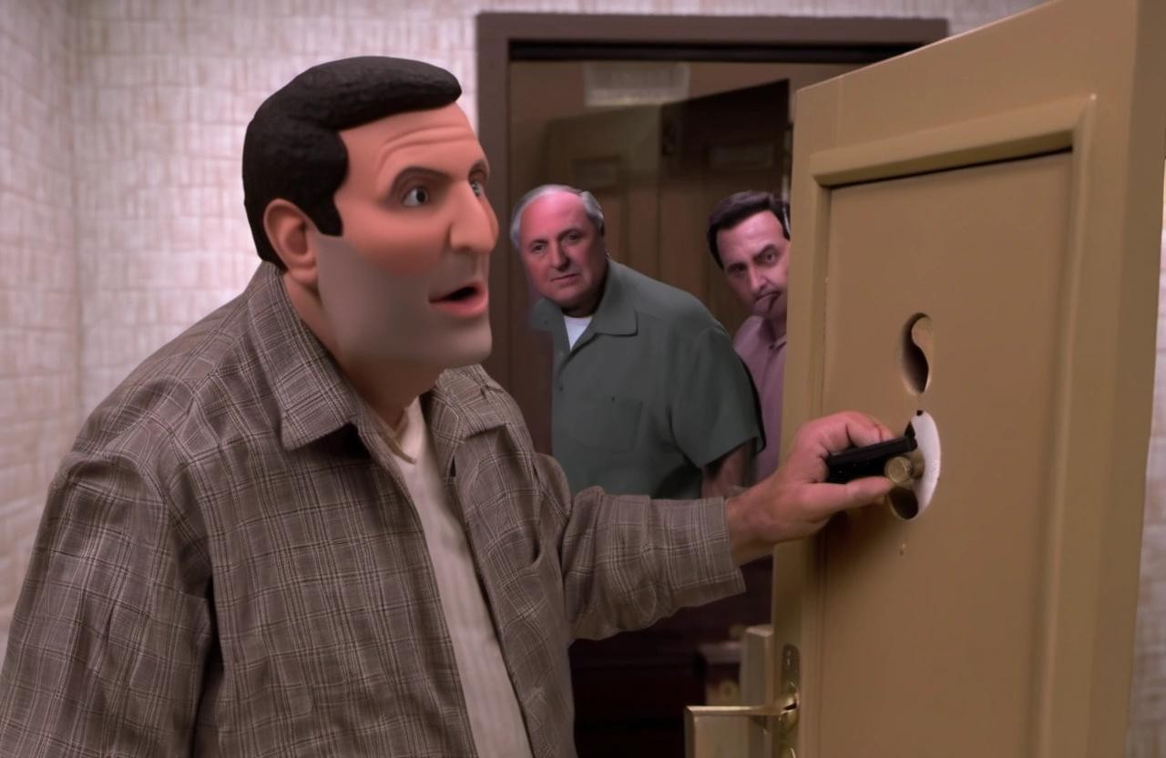 Image with seed 1606130010 generated via Stable Diffusion through @stablehorde@sigmoid.social. Prompt: monty hall solving the tony soprano problem
