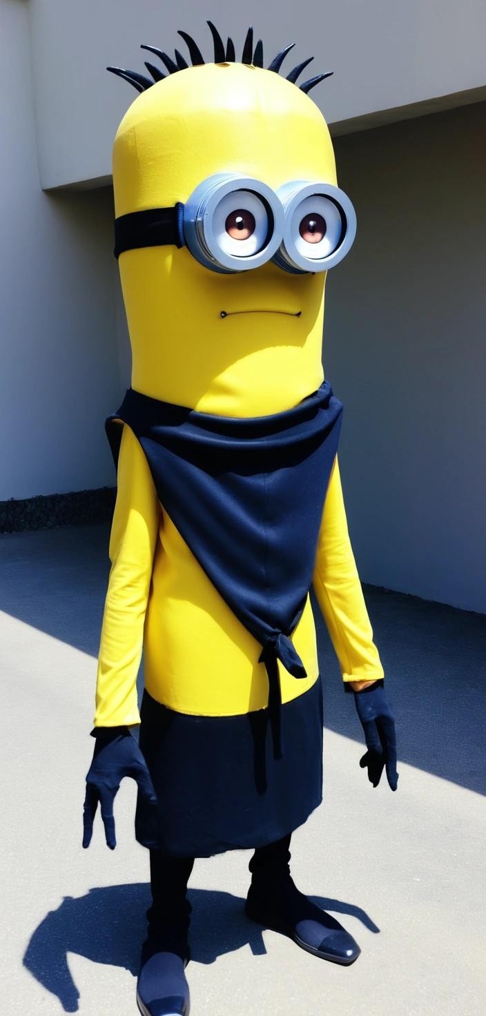 Image with seed 2466072482 generated via Stable Diffusion through @stablehorde@sigmoid.social. Prompt: Octaman dressed as a Minion