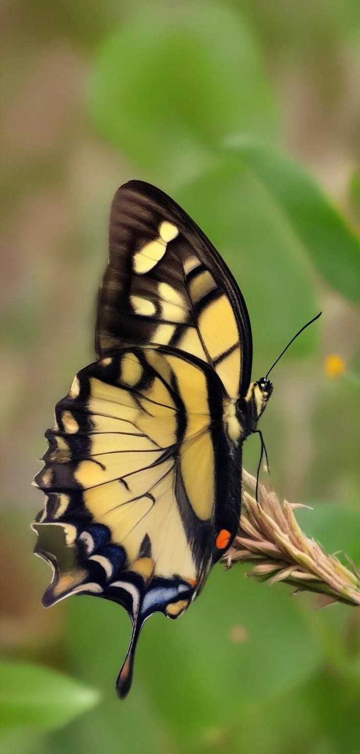 Image with seed 3936492354 generated via Stable Diffusion through @stablehorde@sigmoid.social. Prompt: an oregon swallowtail butterfly