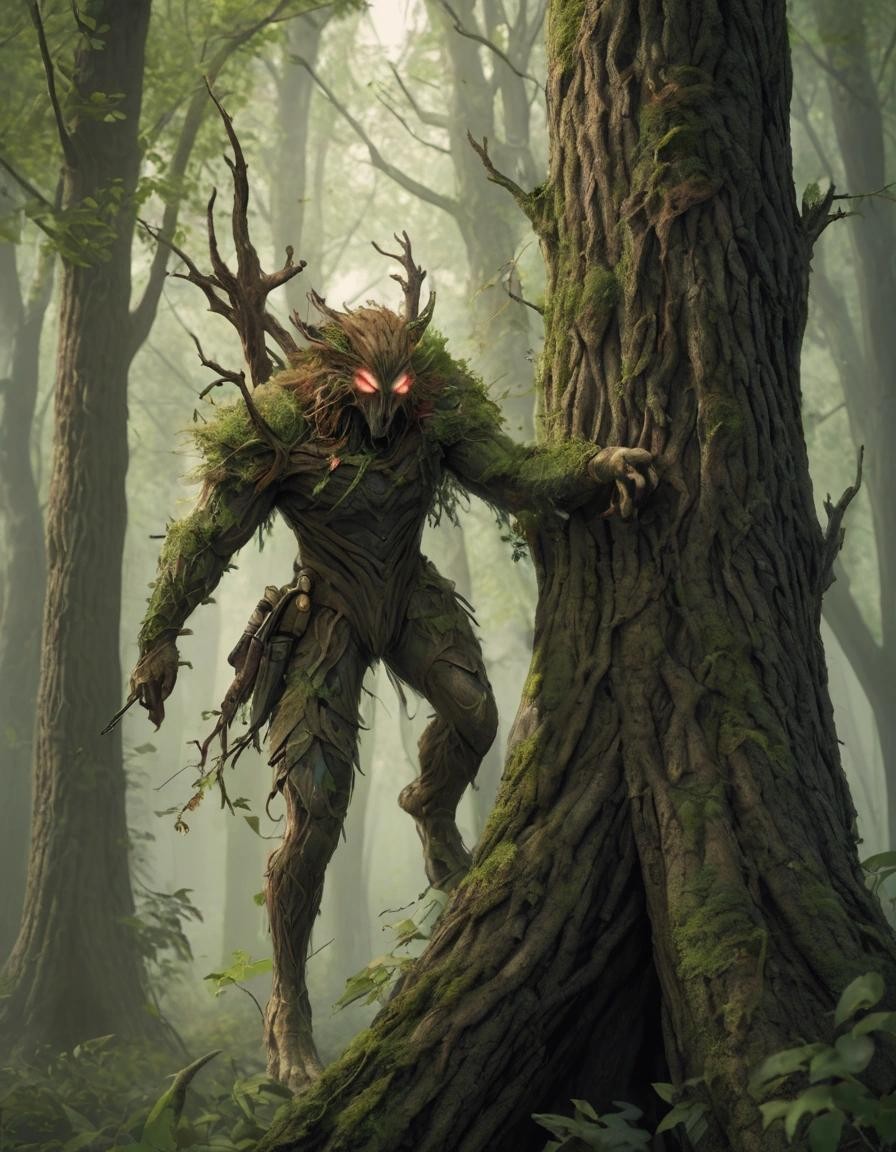 Image with seed 1124877132 generated via Stable Diffusion through @stablehorde@sigmoid.social. Prompt: an arboreal hunter stalking their prey
