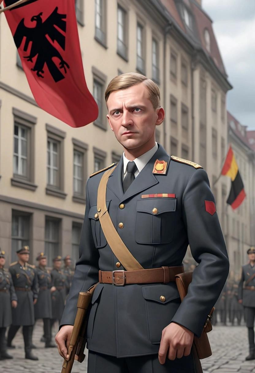 Image with seed 2289645277 generated via Stable Diffusion through @stablehorde@sigmoid.social. Prompt: how Germany would look like when the fascists and nazis came to power in federal government. Make it as realistic as possible showing what the nazi-party AfD would do when they came to power.###