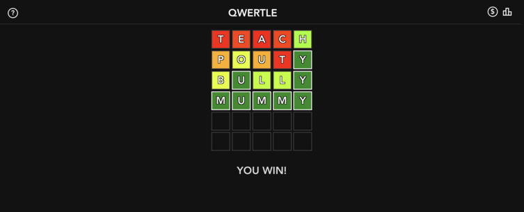 The new version, which interpolates between red and green, depending on how close you are to the correct key.