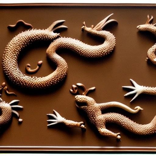 Image with seed 3981174685 generated via Stable Diffusion through @stablehorde@sigmoid.social. Prompt: a Japanese chocolate dragon 