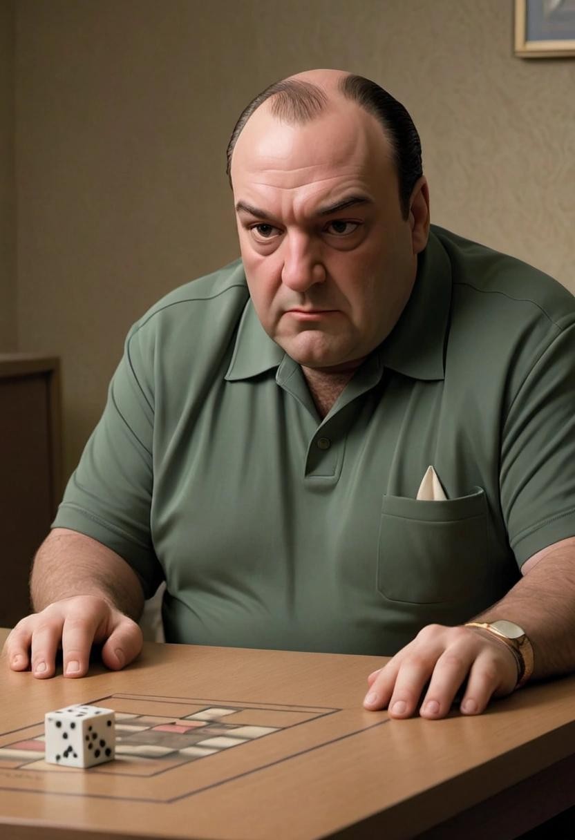 Image with seed 246976821 generated via Stable Diffusion through @stablehorde@sigmoid.social. Prompt: tony soprano surreptitiously venerating the truncated quadrilateral