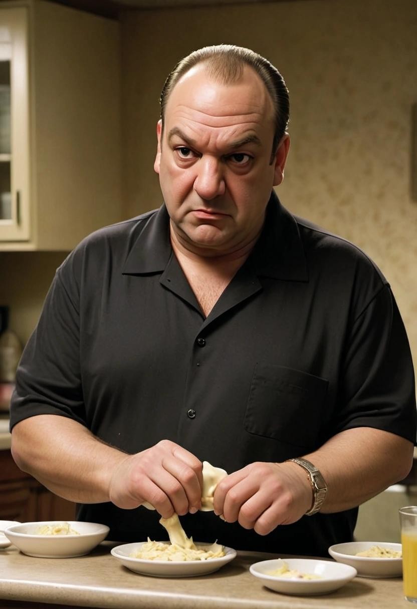 Image with seed 2029841250 generated via Stable Diffusion through @stablehorde@sigmoid.social. Prompt: tony soprano's kitchen nightmares