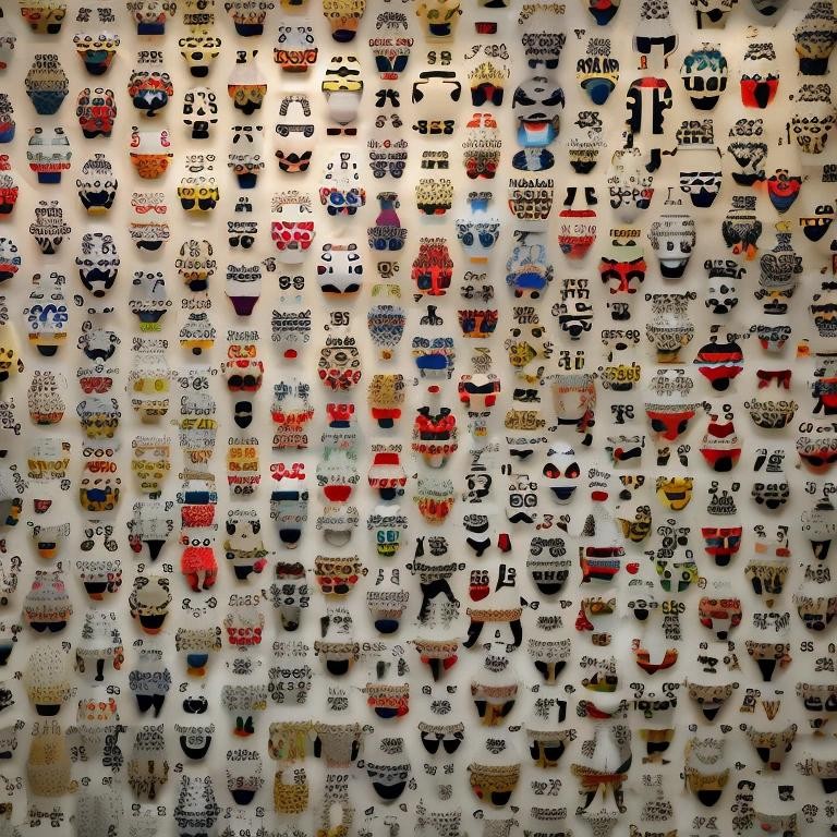 Image with seed 194754285 generated via Stable Diffusion through @stablehorde@sigmoid.social. Prompt: a mannequin's head bearing rows of cryptic symbols.