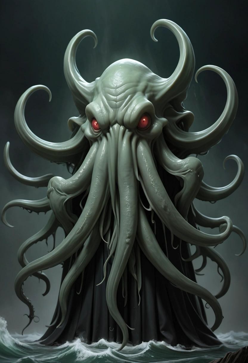 Image with seed 651897247 generated via Stable Diffusion through @stablehorde@sigmoid.social. Prompt: Ph'nglui mglw'nafh Cthulhu R'lyeh wgah'nagl fhtagn