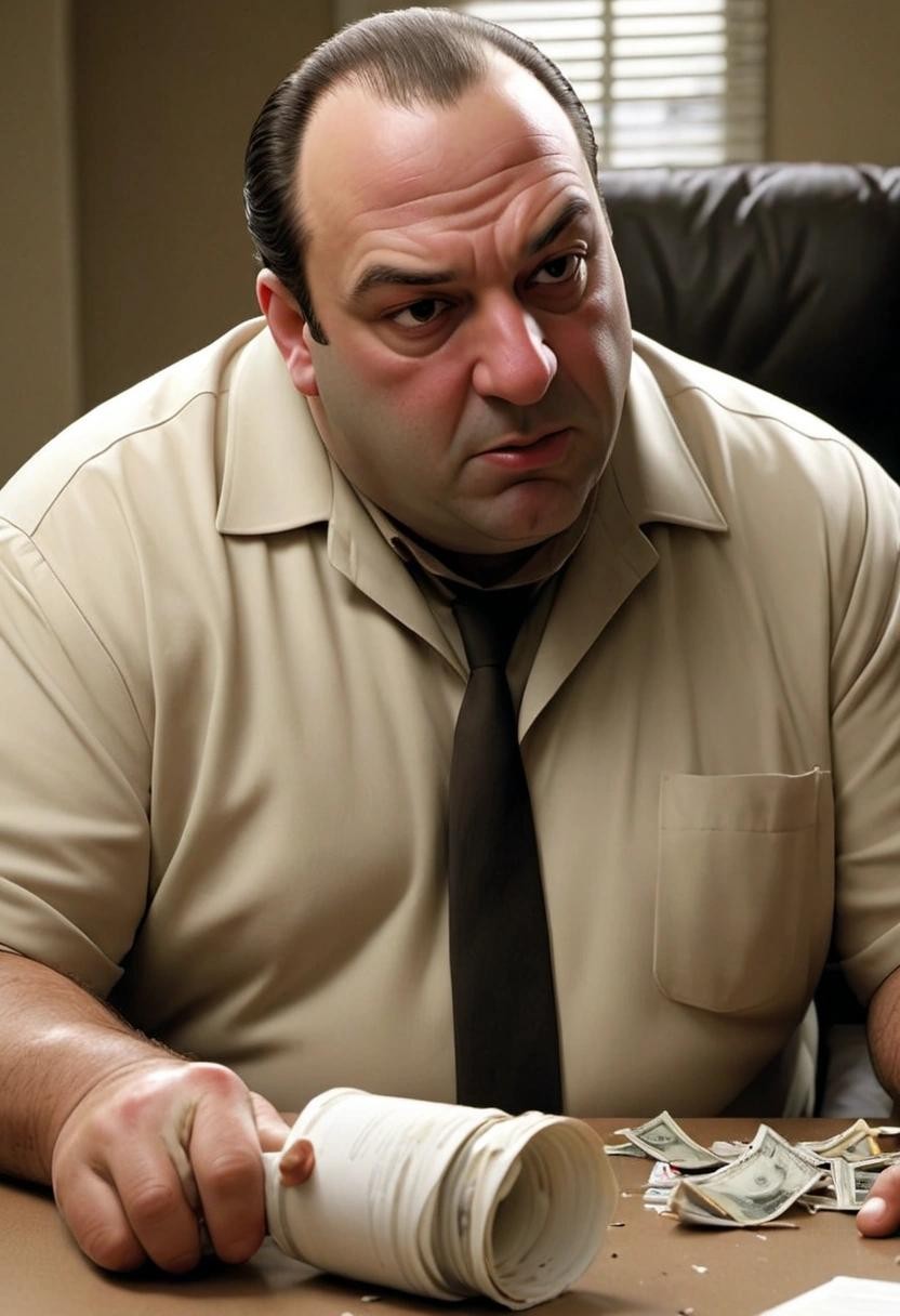 Image with seed 3624576571 generated via Stable Diffusion through @stablehorde@sigmoid.social. Prompt: tony soprano going scraunque