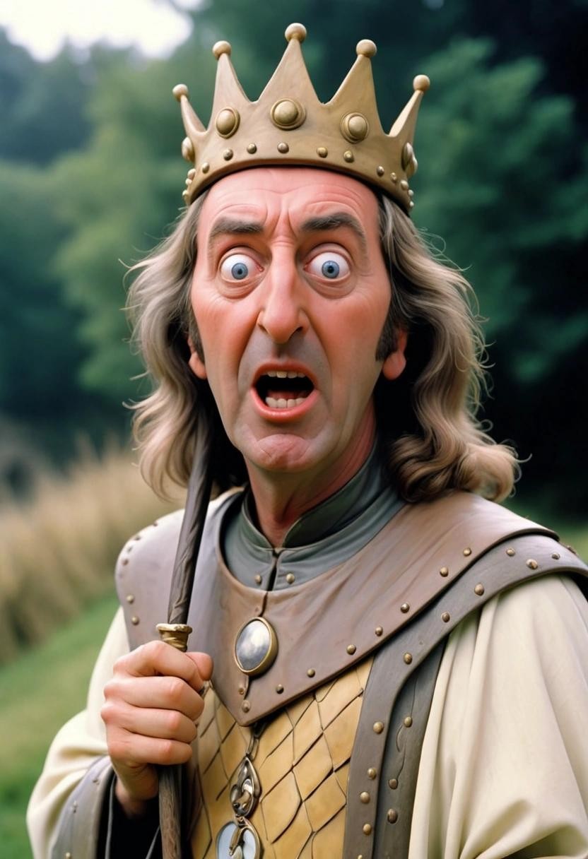 Image with seed 4097009974 generated via Stable Diffusion through @stablehorde@sigmoid.social. Prompt: Eric Idle as Roger the Shrubber from Monty Python and the Holy Grail