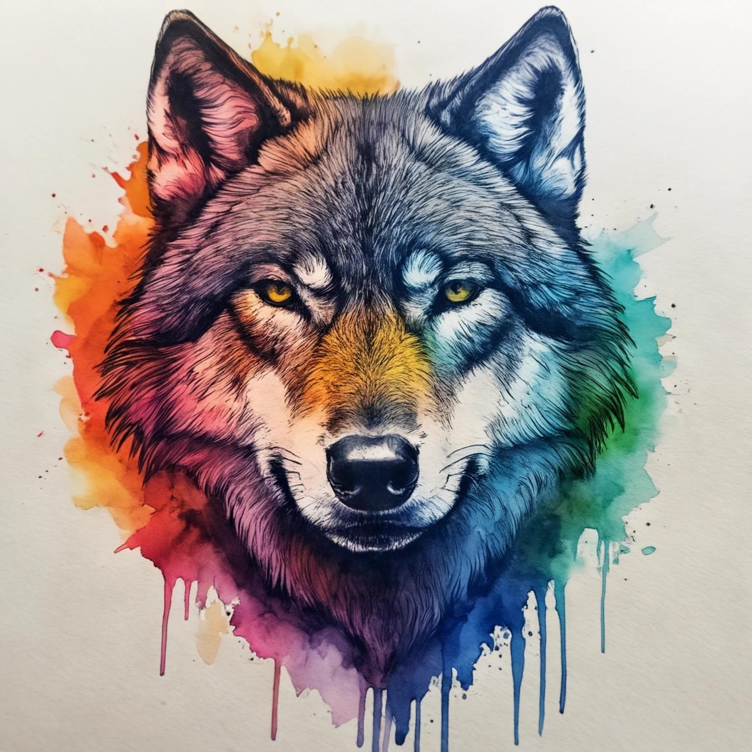 Image with seed 2051285692 generated via Stable Diffusion through @stablehorde@sigmoid.social. Prompt: One of the wolves inside me is saying that I should buy more colors of fountain pen ink.