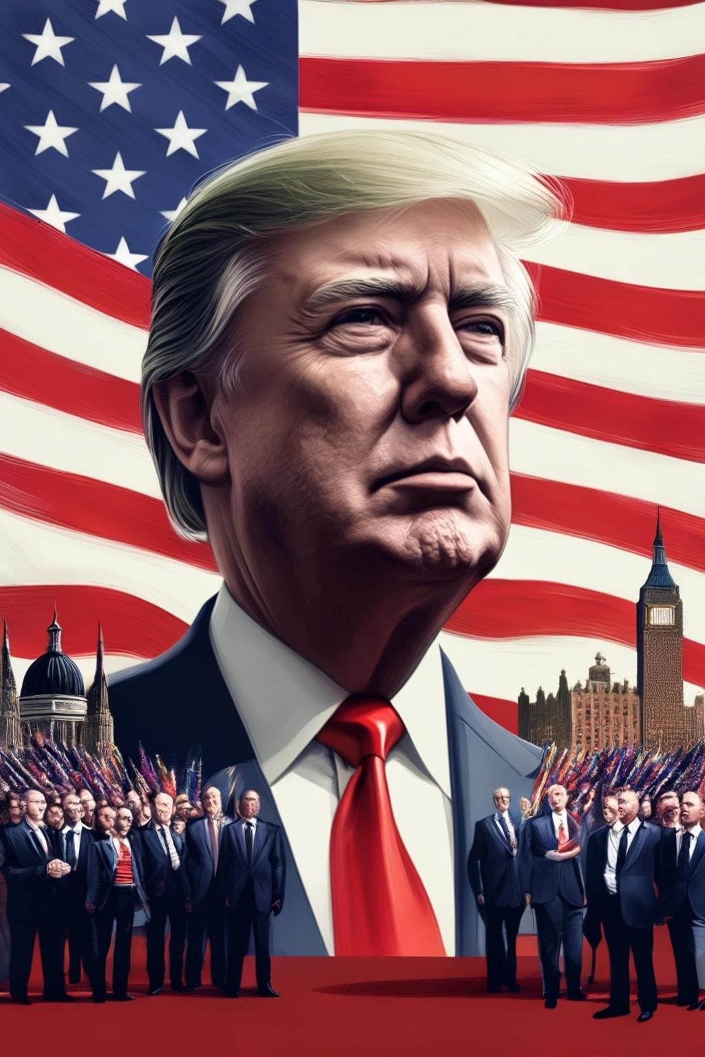 Image with seed 2385839211 generated via Stable Diffusion through @stablehorde@sigmoid.social. Prompt: the future of american politics