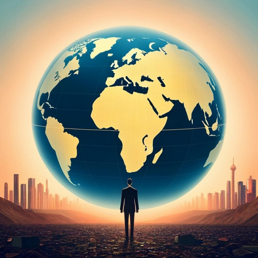 Image with seed 1112746259 generated via Stable Diffusion through @stablehorde@sigmoid.social. Prompt: If economic globalisation is inevitable, it should primarily serve humanity rather than the interests of trans-national corporations.