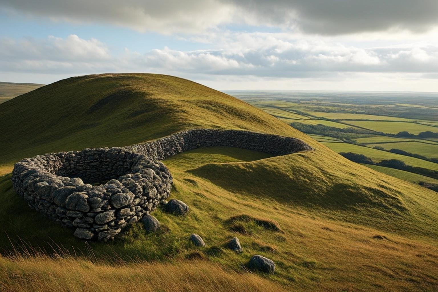 Image with seed 3196042012 generated via Stable Diffusion through @stablehorde@sigmoid.social. Prompt: a bronze age hill fort