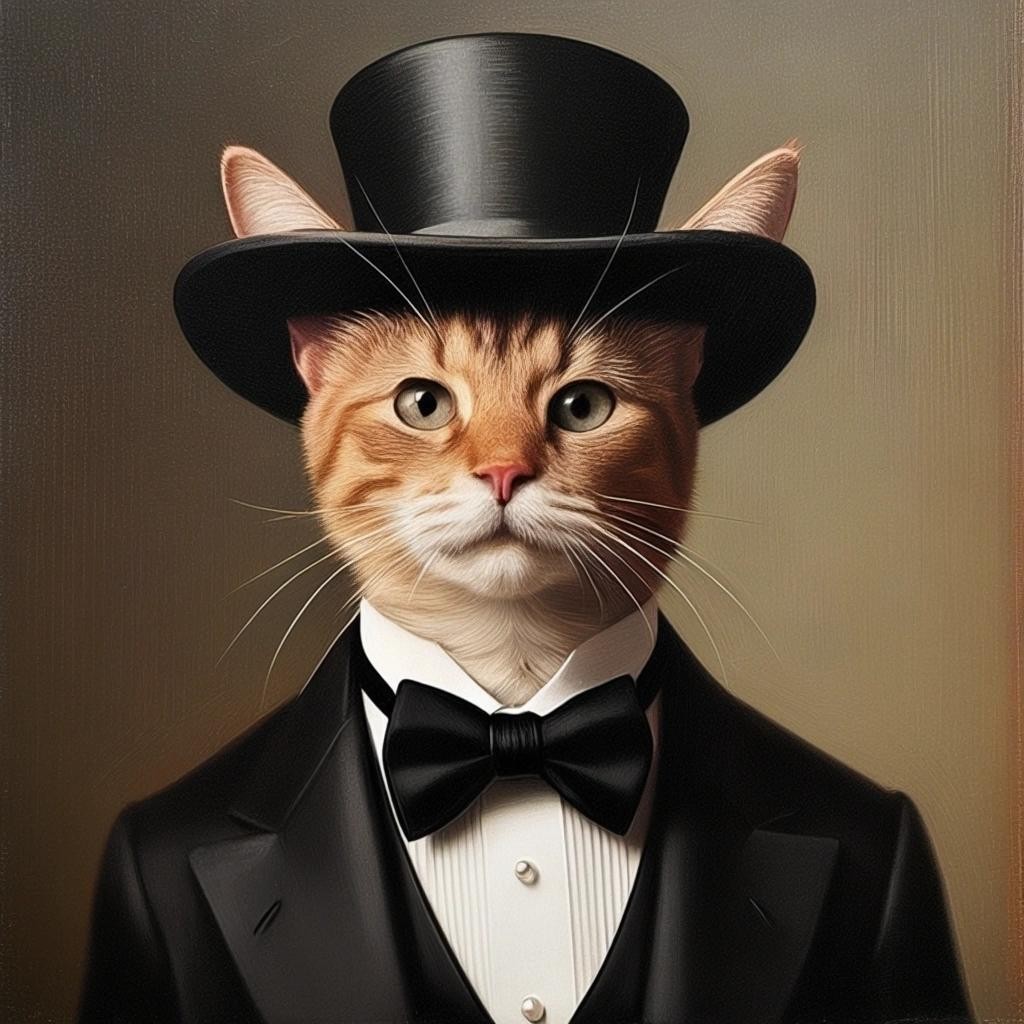 Image with seed 1095537837 generated via Stable Diffusion through @stablehorde@sigmoid.social. Prompt: a dapper bith wearing a toupee and bowtie