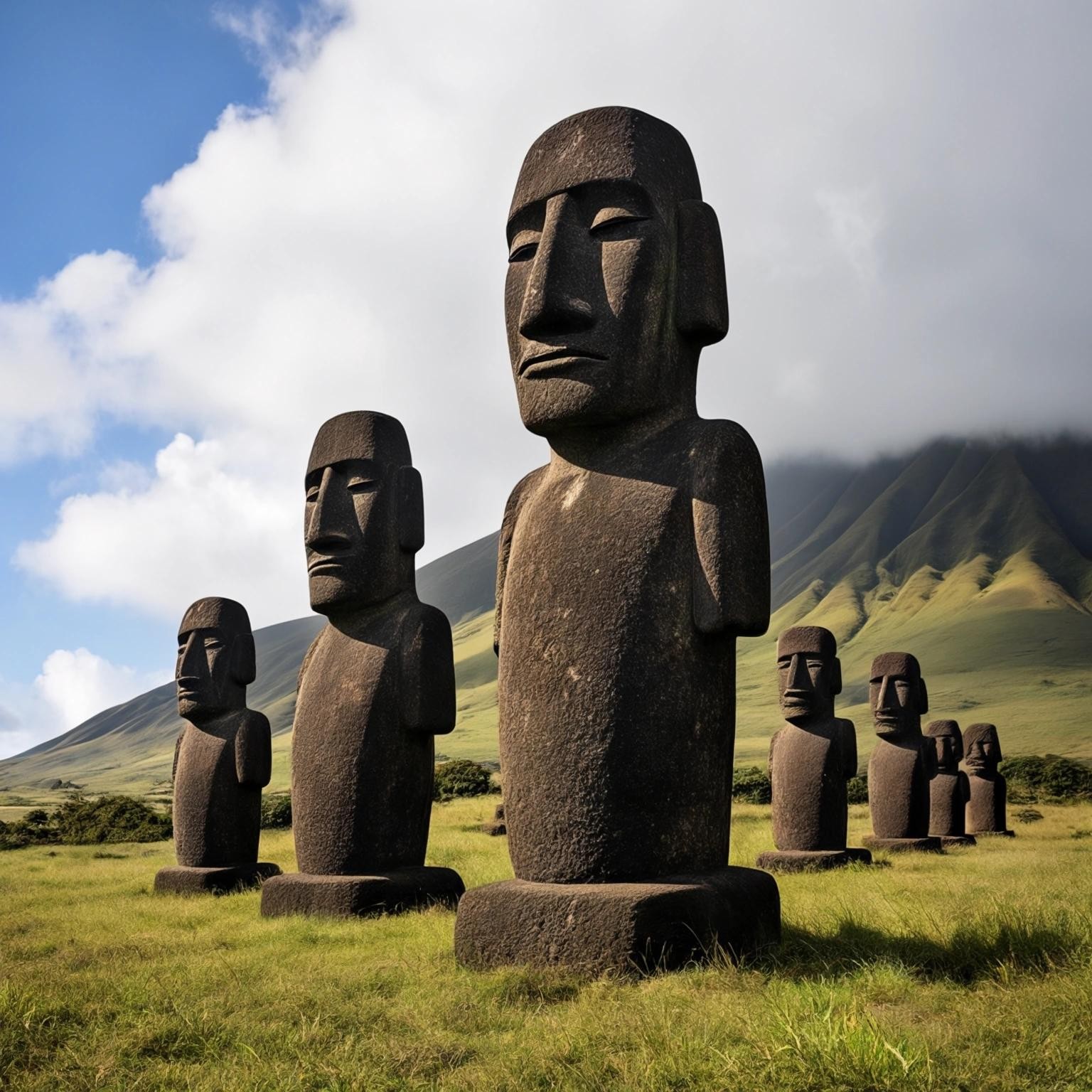 Image with seed 1984624543 generated via Stable Diffusion through @stablehorde@sigmoid.social. Prompt: Moai or moʻai are monolithic human figures carved by the Rapa Nui people on Rapa Nui in eastern Polynesia between the years 1250 and 1500.