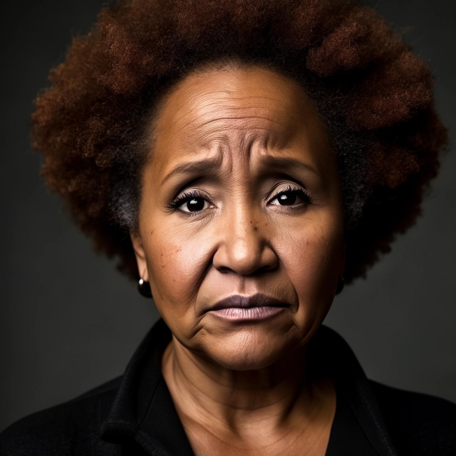 Image with seed 1605390737 generated via Stable Diffusion through @stablehorde@sigmoid.social. Prompt: wanda sykes, deeply unimpressed