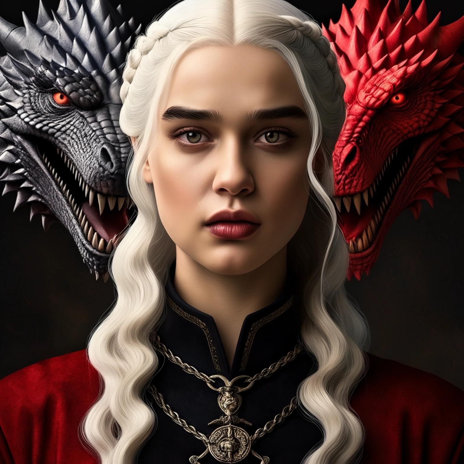 Image with seed 2344906021 generated via Stable Diffusion through @stablehorde@sigmoid.social. Prompt: Keeping Up With The Targaryens