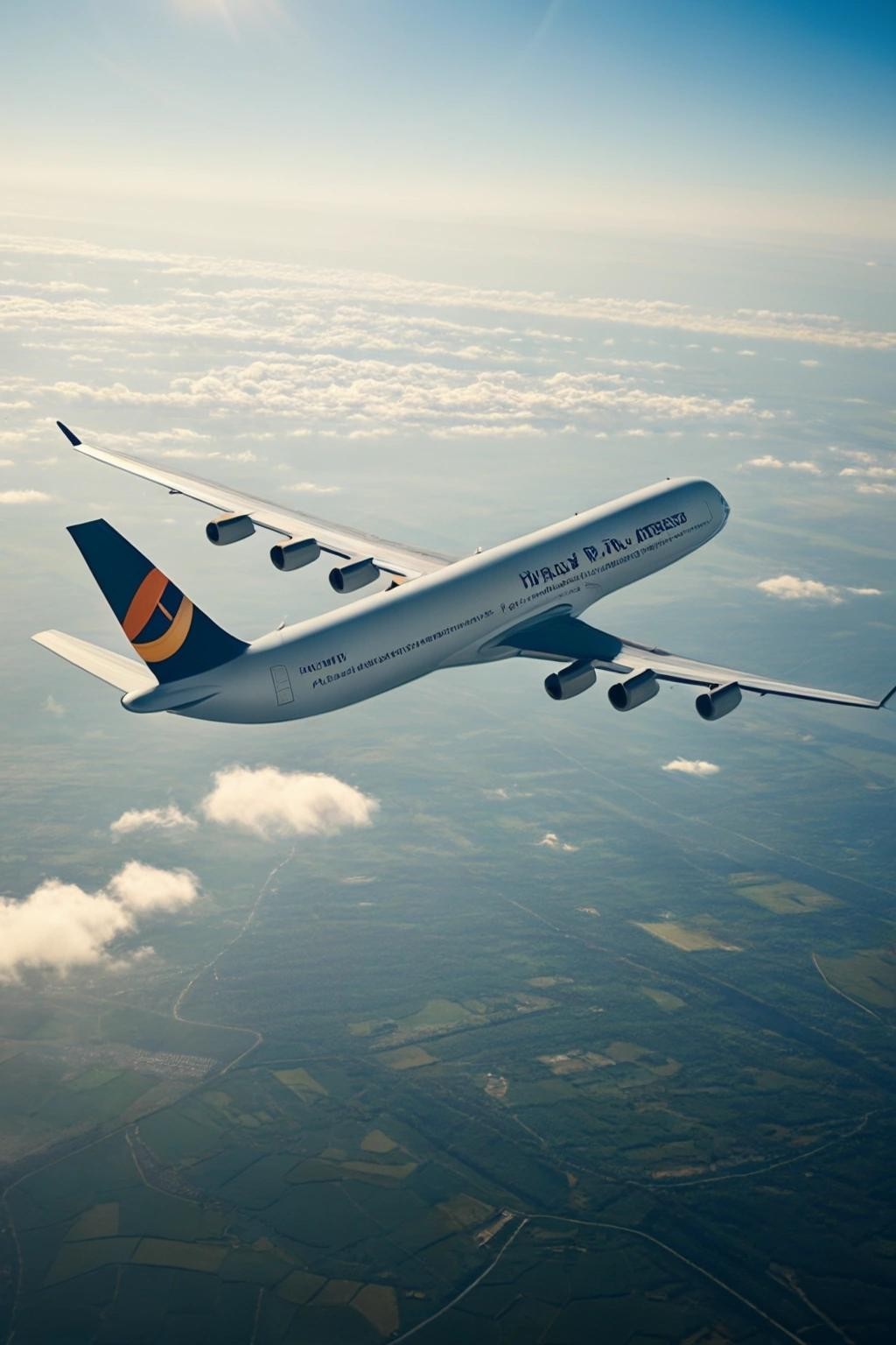 Image with seed 331109820 generated via Stable Diffusion through @stablehorde@sigmoid.social. Prompt: an a380 plane in flight over Germany at noon in sunny weather