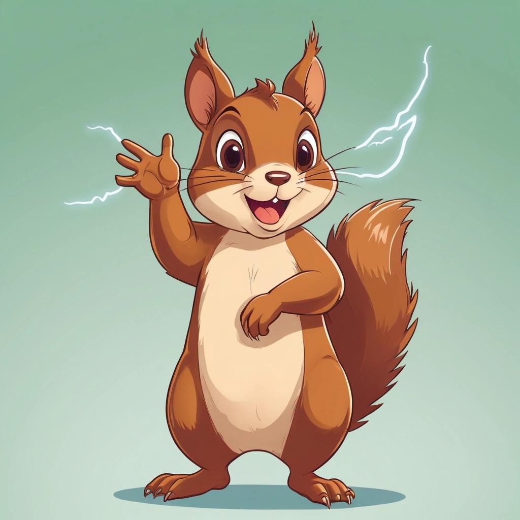 Image with seed 374643467 generated via Stable Diffusion through @stablehorde@sigmoid.social. Prompt: a squirrel that is being Electricuted. , wikihow cartoon illustration###3d, photo, text, 