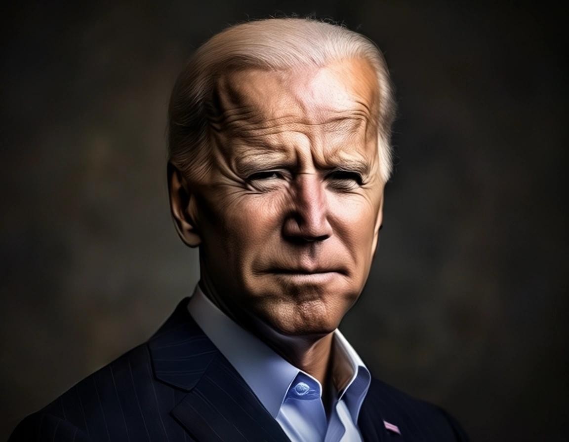 Image with seed 868691175 generated via Stable Diffusion through @stablehorde@sigmoid.social. Prompt: Joe Biden as Dark Brandon