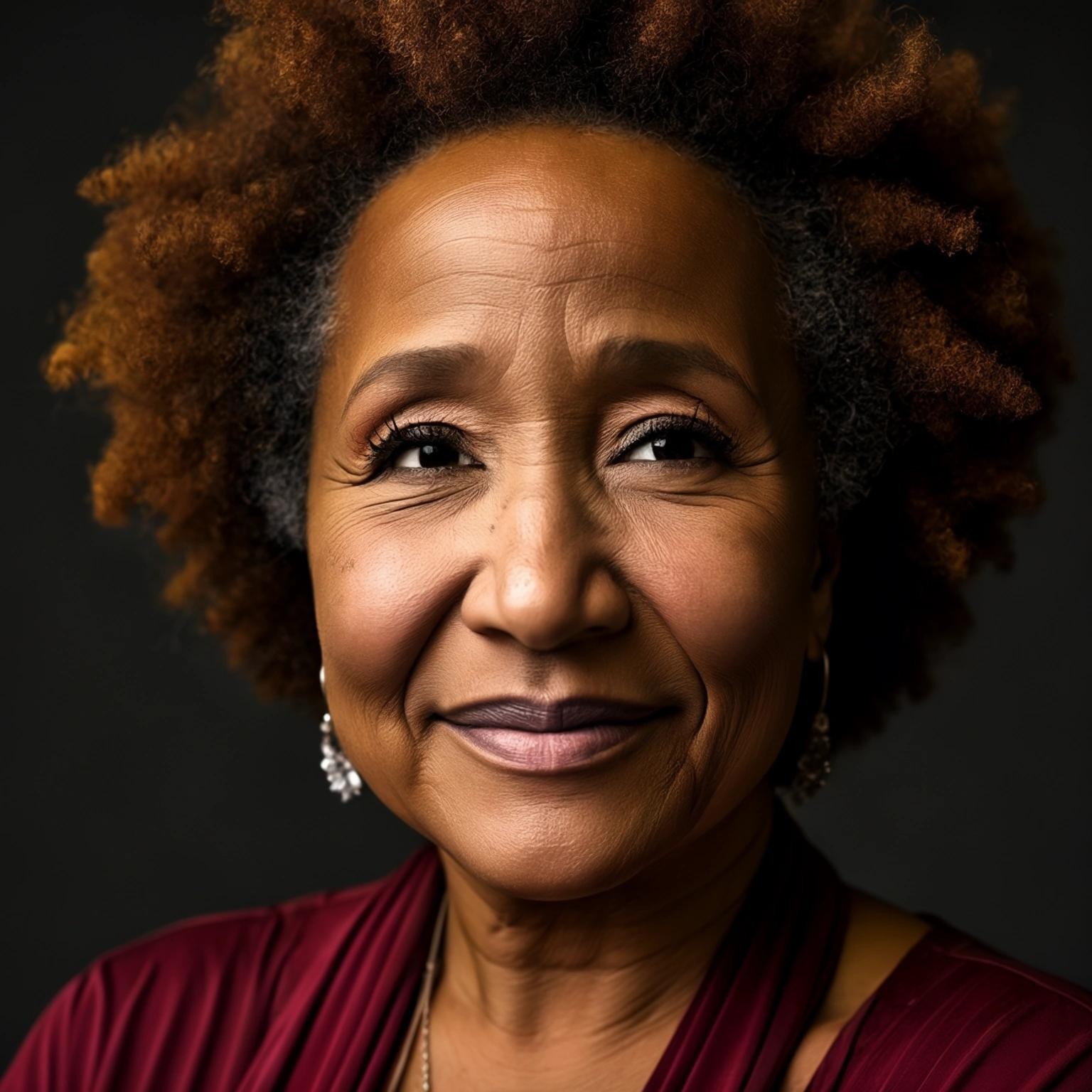 Image with seed 2102637587 generated via Stable Diffusion through @stablehorde@sigmoid.social. Prompt: wanda sykes, finally making peace with the meaningless of existence, choosing to live for the moment