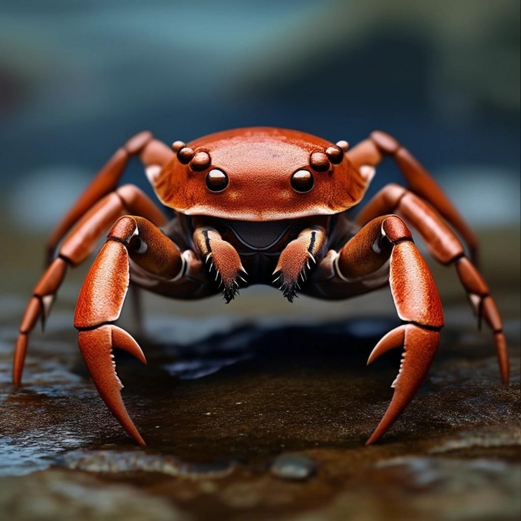 Image with seed 3388478194 generated via Stable Diffusion through @stablehorde@sigmoid.social. Prompt: a crab that says "Rust rulez!" ultra realistic and very sharp