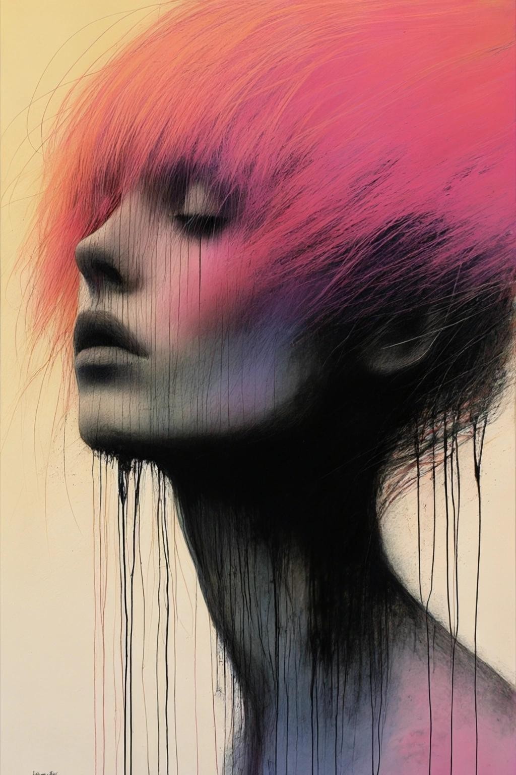 Image with seed 3299684188 generated via Stable Diffusion through @stablehorde@sigmoid.social. Prompt: We don't forget anything that has passed through us; style of Louis Jover and Zdzisław Beksiński and Bryan Larsen, soft vibrant muted pastel colours
