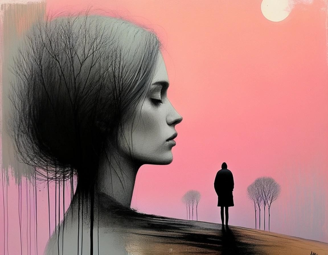 Image with seed 3493061170 generated via Stable Diffusion through @stablehorde@sigmoid.social. Prompt: We don't forget anything that has passed through us; style of Louis Jover and Zdzisław Beksiński and Bryan Larsen, soft vibrant muted pastel colours