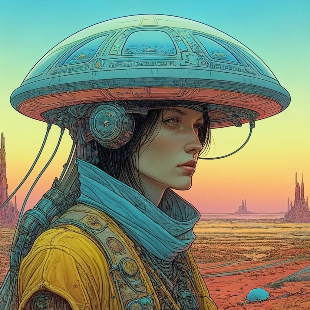 Image with seed 2043924007 generated via Stable Diffusion through @stablehorde@sigmoid.social. Prompt: forgotten future's spirit of misfortune, Futuristic Sci-Fi Biopunk Art Nouveau, Moebius, Enki Bilal, psychedelic, magic mushrooms