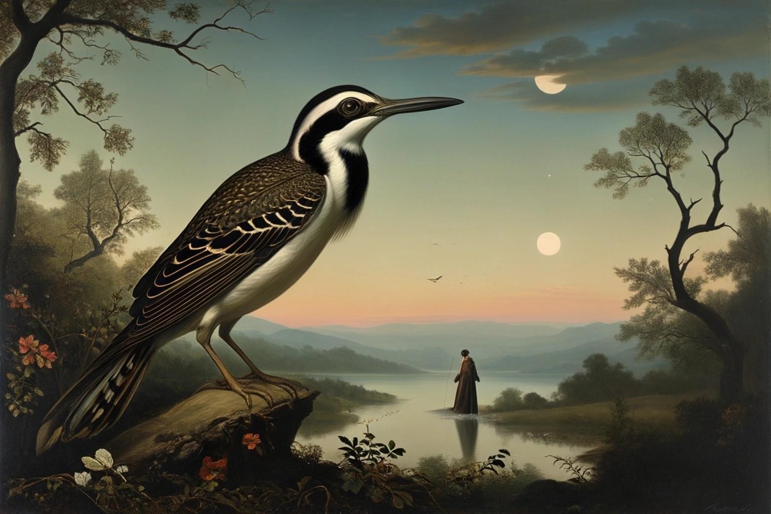 Image with seed 1942843268 generated via Stable Diffusion through @stablehorde@sigmoid.social. Prompt: How to escape if you get kidnapped by aliens, By Tom Bagshaw, Paul Klee, Jacek Yerka, Iwona Lifsches, Meghan Duncanson, Catherine Abel, Beatrix Potter, Rembrandt, Lisa Frank, HR Giger, Gediminas Pranckevicius, Luis Royo, Giuseppe Arcimboldo, Boris Vallejo, John James Audubon