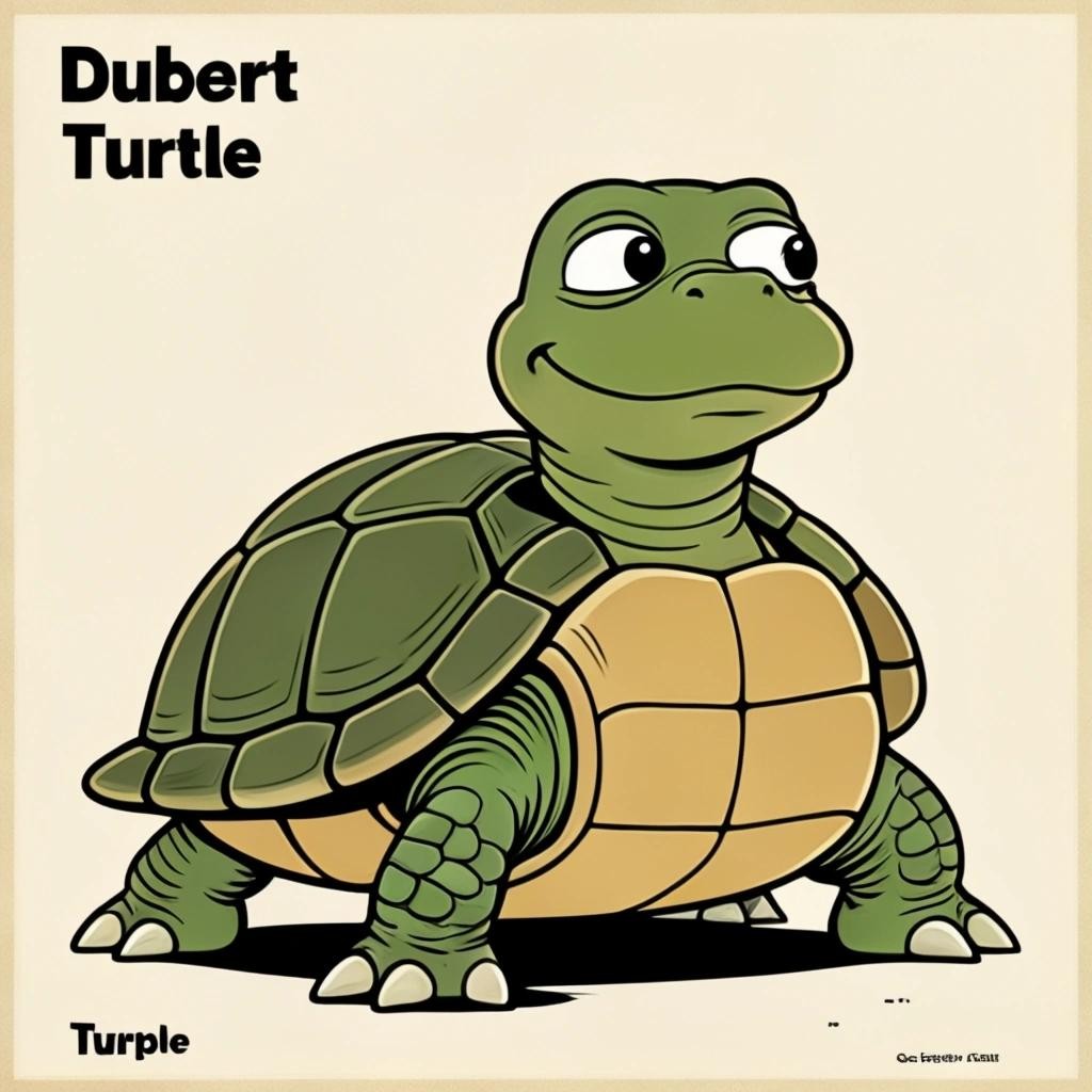 Image with seed 1538452095 generated via Stable Diffusion through @stablehorde@sigmoid.social. Prompt: an image of Dilbert the Turtle, which is a combination of Scott Adams' Dilbert character and Bert the Turtle of the 1951 film "Duck and Cover."