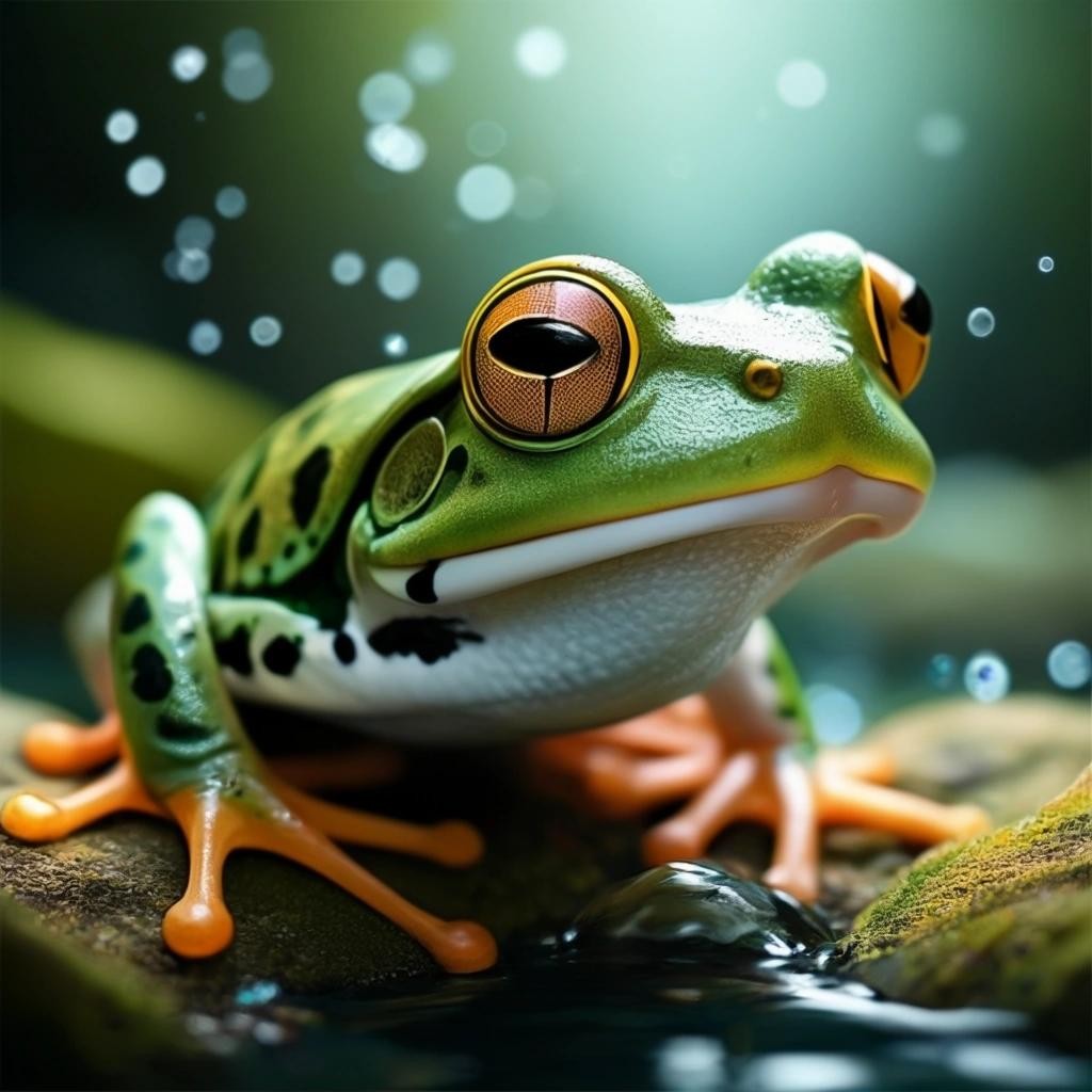 Image with seed 3318962258 generated via Stable Diffusion through @stablehorde@sigmoid.social. Prompt: froggies and fishies and flutterbies, oh my!