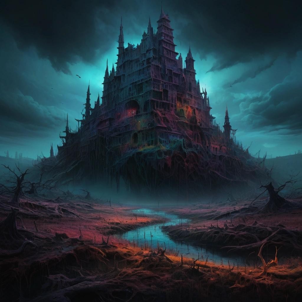 Image with seed 1841908351 generated via Stable Diffusion through @stablehorde@sigmoid.social. Prompt: highly detailed digital painting of a completed wordle puzzle , highly realistic fantasy concept art by Darek Zabrocki and Zdzisław Beksiński, paint strokes, intricate, eerie scenery, dark volumetric lighting, triadic color scheme, very coherent, sharp focus, illustration, film grain, spooky vibe