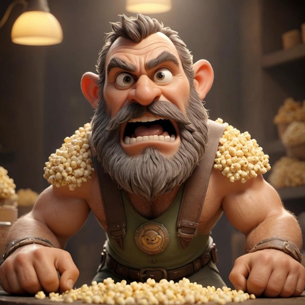 Image with seed 1086995234 generated via Stable Diffusion through @stablehorde@sigmoid.social. Prompt: porncop the gruff and ruggedly handsome guardian of the popcorn people, humoring the masses and showing off his magical girl transformation sequence . cgi render, volumetric lighting###nsfw, anime, 2d, flat, photo, 