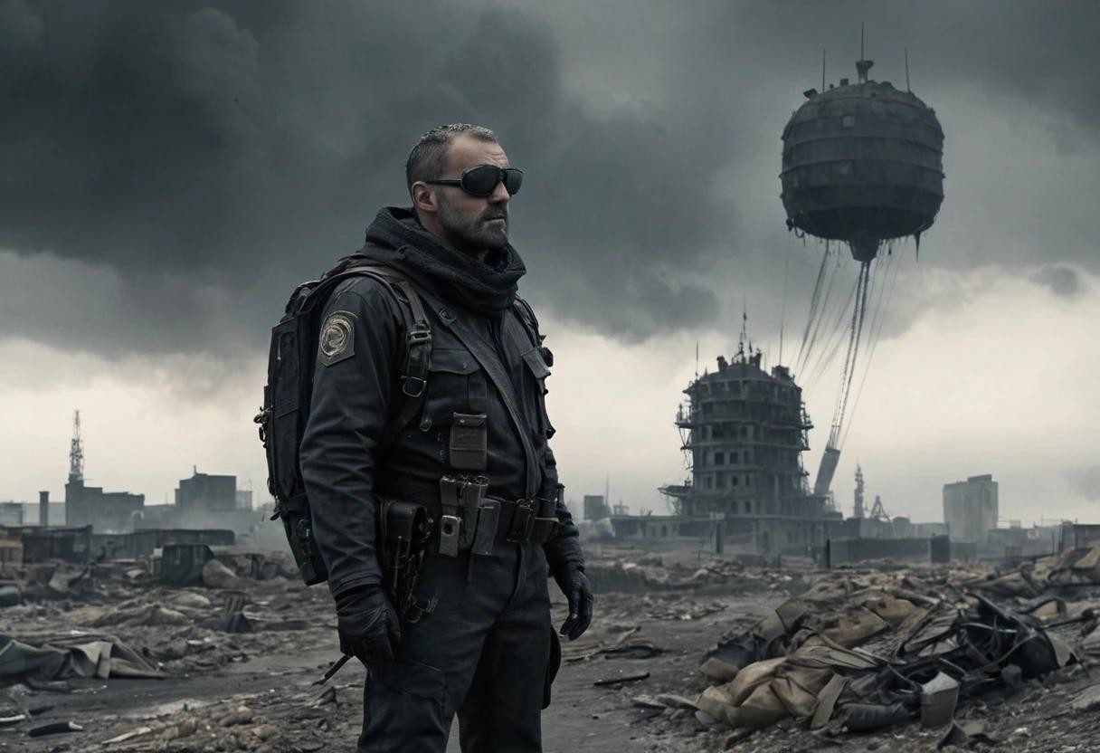 Image with seed 1743121276 generated via Stable Diffusion through @stablehorde@sigmoid.social. Prompt: dystopian style porncop the watchful protector, high as a kite on hot popcorn, going above and beyond the call of duty . bleak, post-apocalyptic, somber, dramatic, highly detailed###,ugly, deformed, noisy, blurry, low contrast, cheerful, optimistic, vibrant, colorful