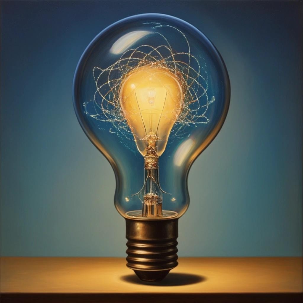 Image with seed 1179716332 generated via Stable Diffusion through @stablehorde@sigmoid.social. Prompt: Q: How many quantum physicists does it take to change a lightbulb ? A: One. Two to do it, and one to renormalise the wave function.  Salvador Dali, Max Ernst, Yves Tanguy, shaun tan