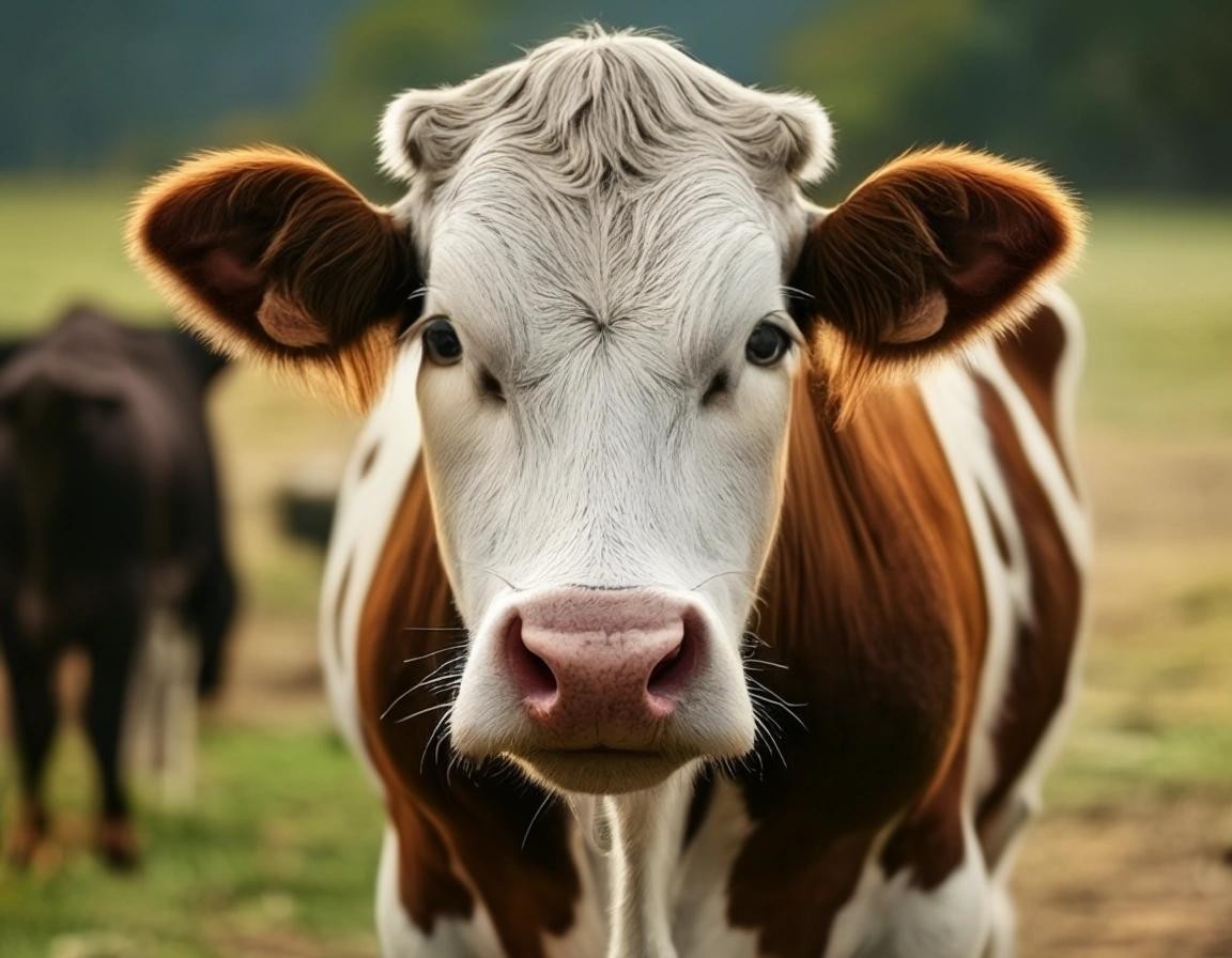 Image with seed 3778925824 generated via Stable Diffusion through @stablehorde@sigmoid.social. Prompt: a cow in the meeting point