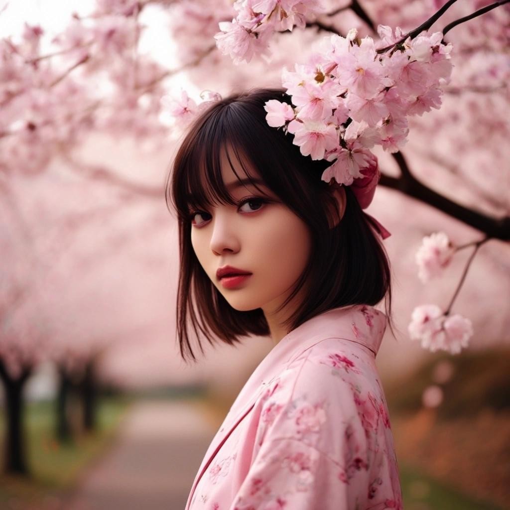 Image with seed 1024323412 generated via Stable Diffusion through @stablehorde@sigmoid.social. Prompt: I don't want to be shy Can't stand it anymore I just want to say 'Hi' To the one I love Cherry blossom girl I feel sick all day long From not being with you I just want to go out Ever night for a while Cherry blossom girl Tell me why can't it be true I never talk to you People say that I should I can pray everyday For the moment to come Cherry blossom girl