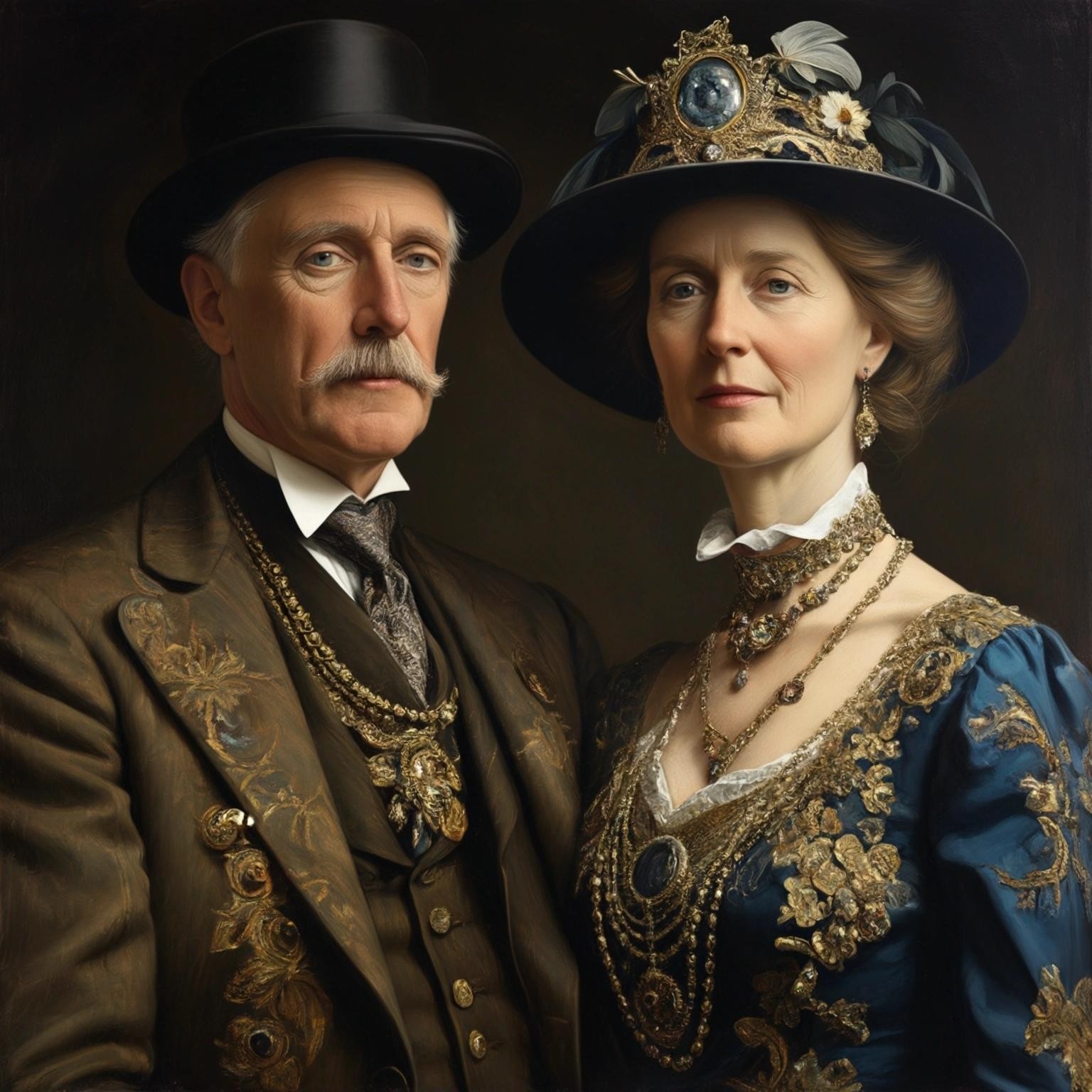 Image with seed 3846237948 generated via Stable Diffusion through @stablehorde@sigmoid.social. Prompt: Lord and Lady Hesketh-Fortescue