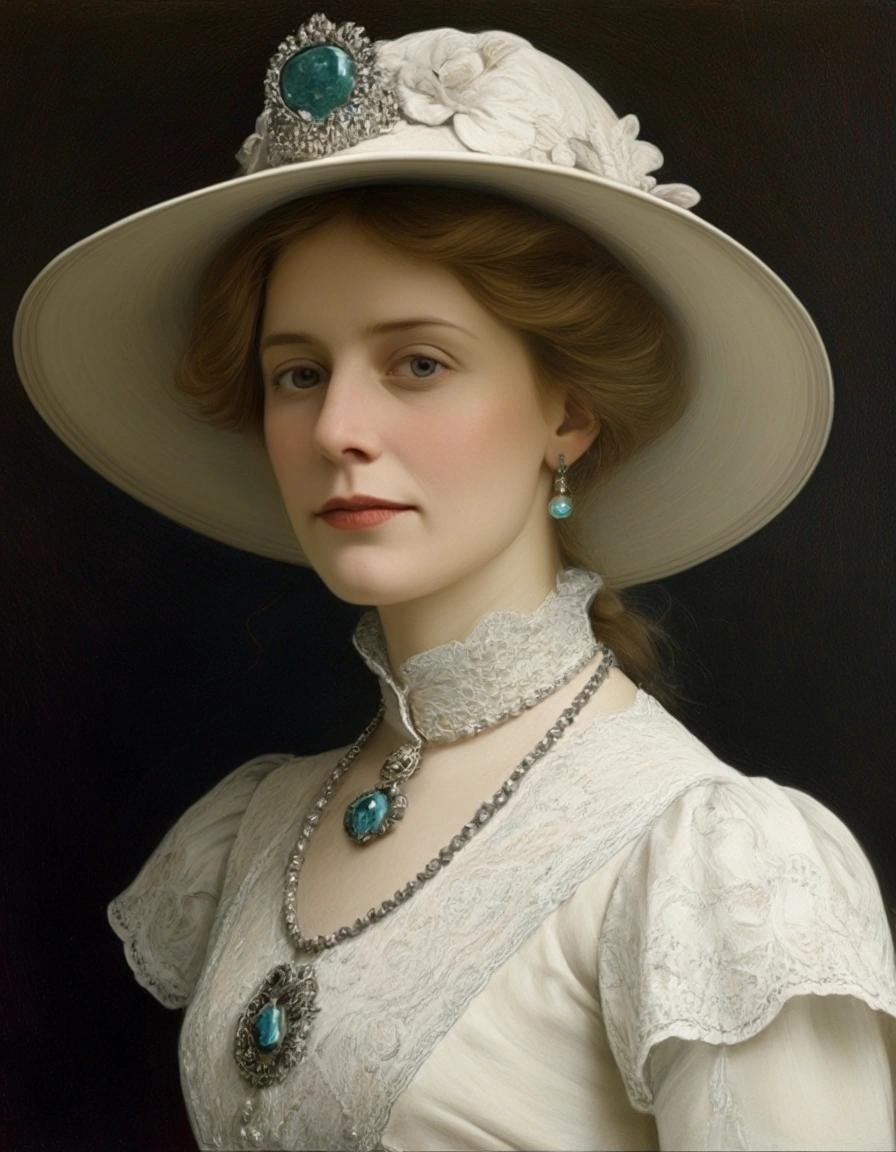 Image with seed 1164078128 generated via Stable Diffusion through @stablehorde@sigmoid.social. Prompt: Lady Meredith Hesketh-Fortescue