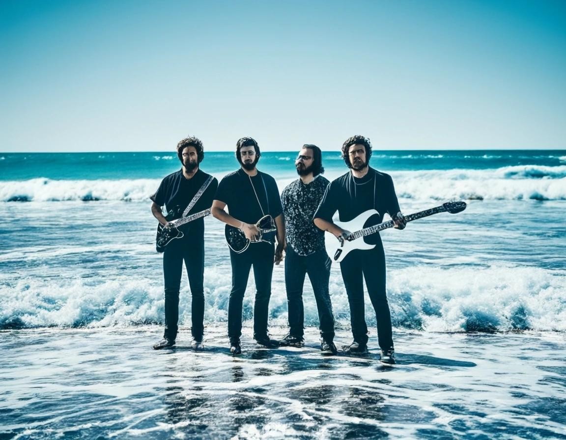 Image with seed 4118462600 generated via Stable Diffusion through @stablehorde@sigmoid.social. Prompt: band promo photo of a Surf Rock band called Blue Ocean Event