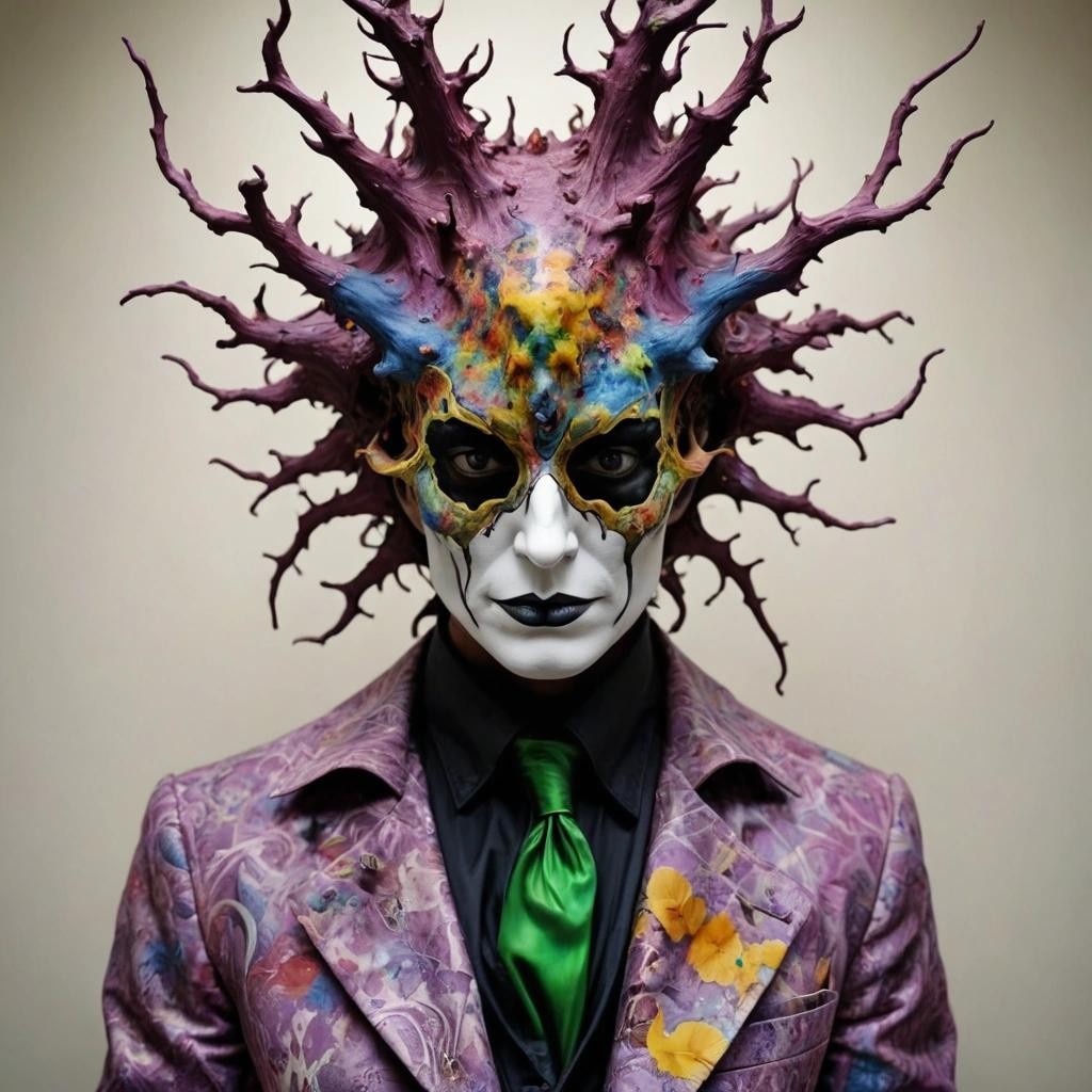 Image with seed 3726806182 generated via Stable Diffusion through @stablehorde@sigmoid.social. Prompt: Reality is the original Rorschach. Surrealism, magic realism, beautiful chaos, whimsical, playful, silly, colourful. Elektrodada fnord Hail Eris! All hail Discordia!  